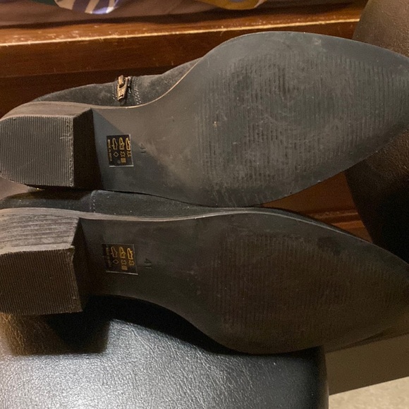 HP!!! 🎈Anthropologie Floral Western Boots Beaded Embellished Black Suede 41/10 - Picture 6 of 8